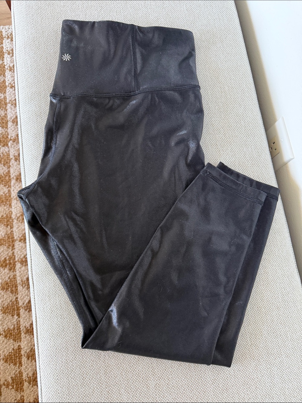 Athleta Black Shine High-Waist Leggings